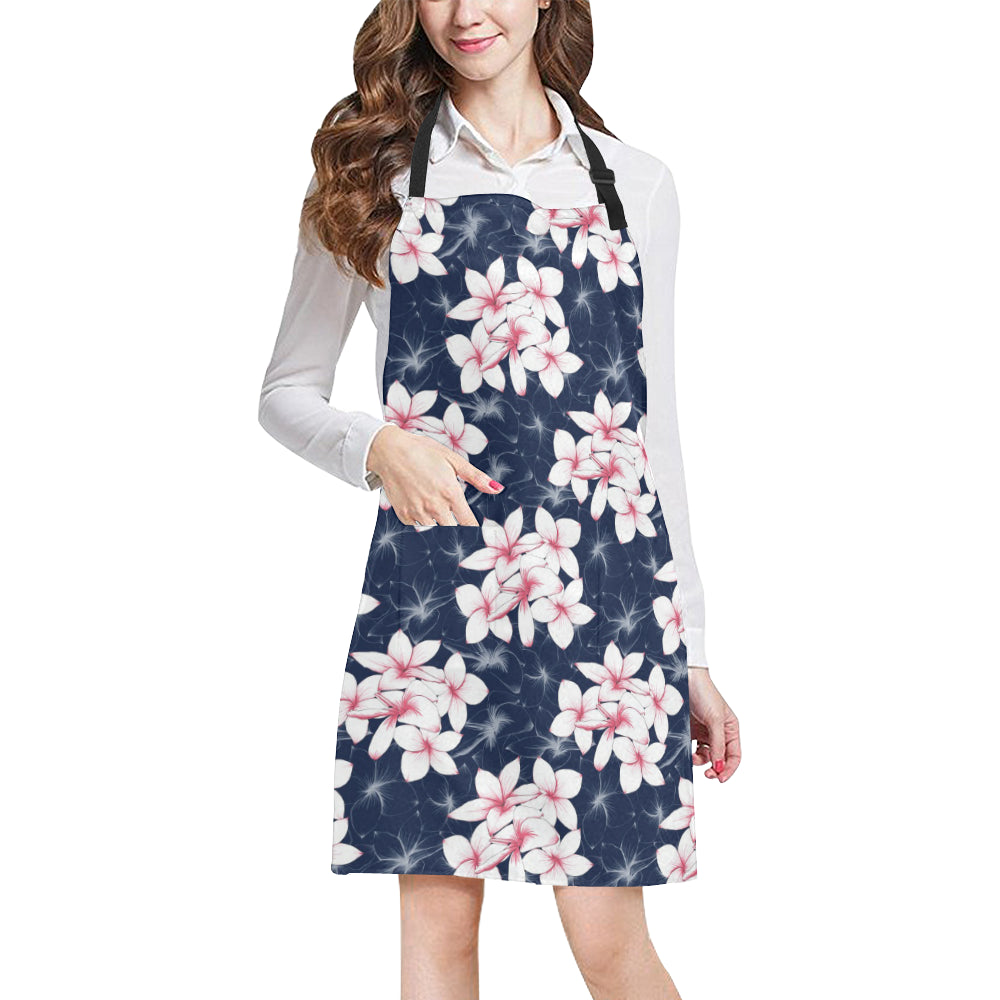Plumeria Pattern Print Design PM017 Apron with Pocket