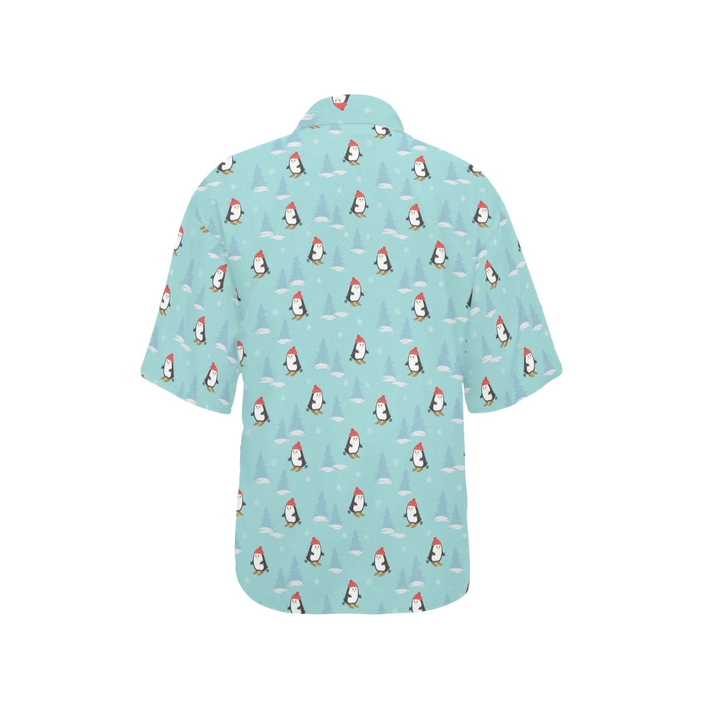 Ski Penguin Print Design LKS304 Women's Hawaiian Shirt