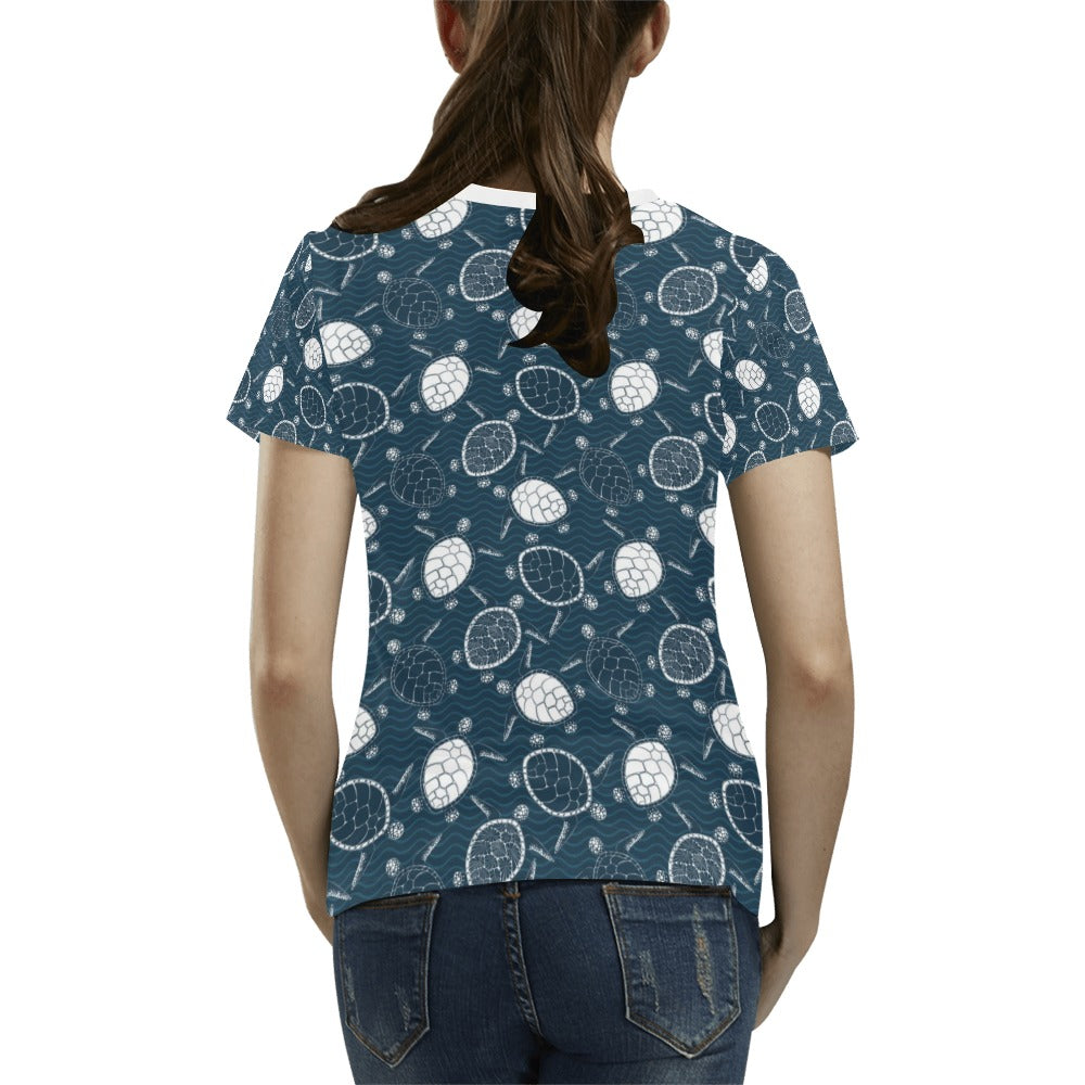 Sea Turtle Print Design LKS3015 Women's T-shirt
