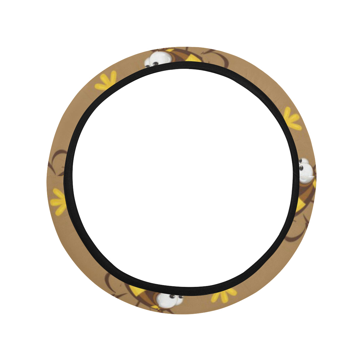 Bee Pattern Print Design BEE09 Steering Wheel Cover with Elastic Edge