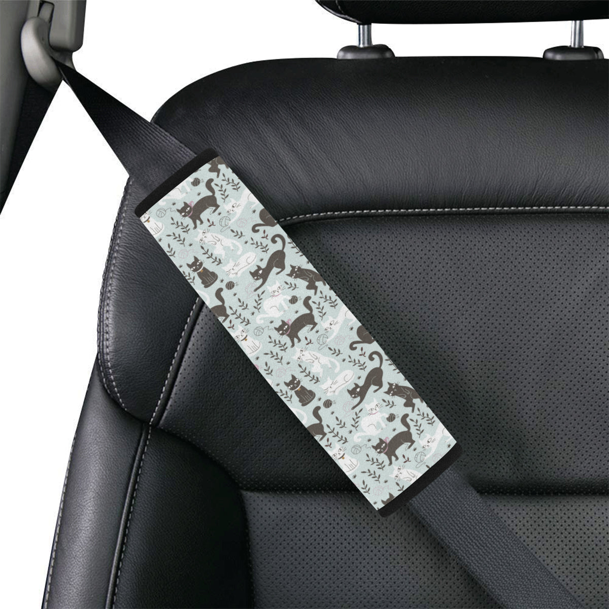 Cat Pattern Print Design 08 Car Seat Belt Cover