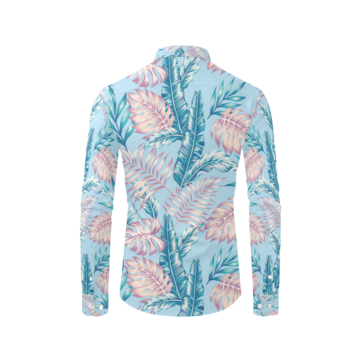 Tropical Flower Pattern Print Design TF01 Men's Long Sleeve Shirt