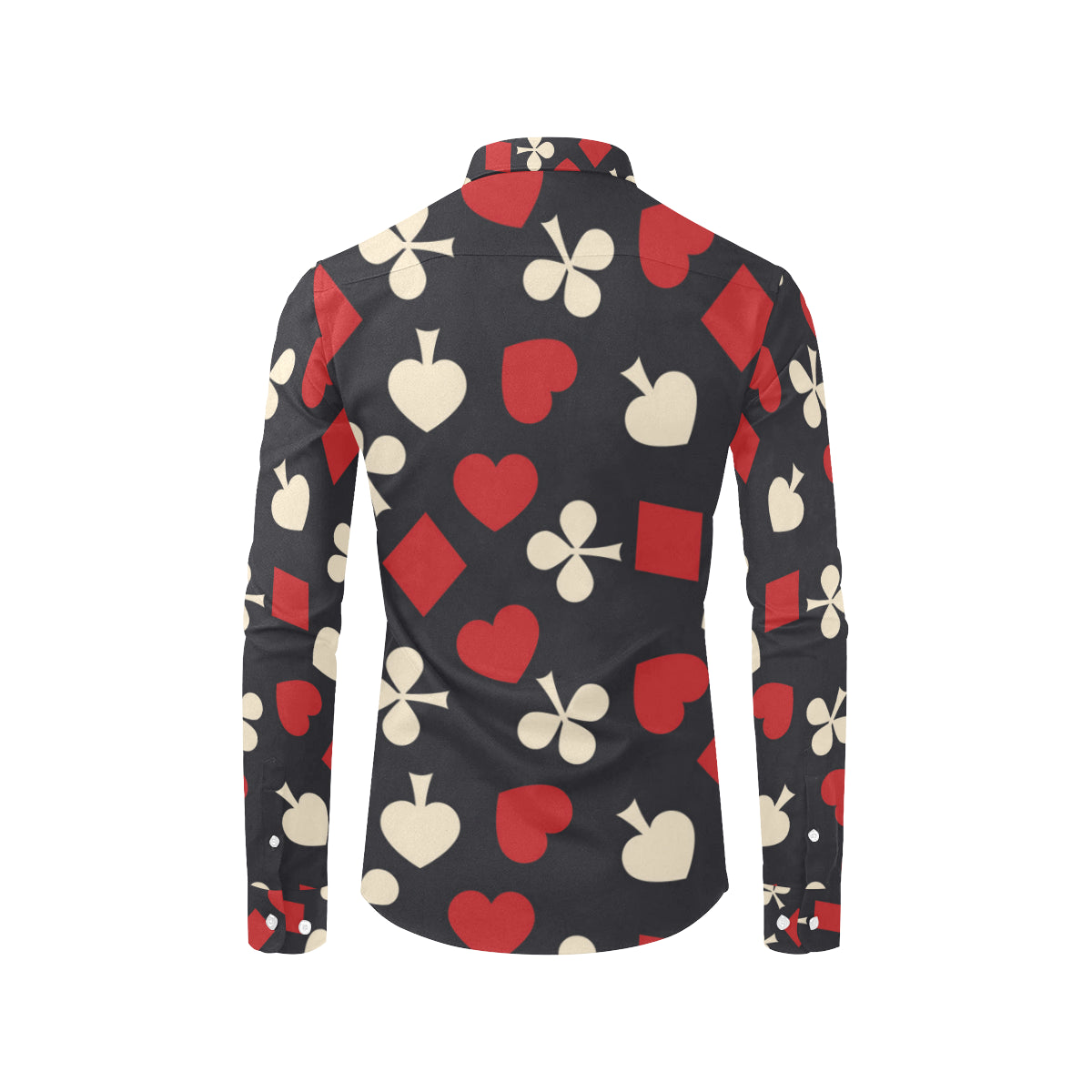 Poker Cards Pattern Print Design A02 Men's Long Sleeve Shirt