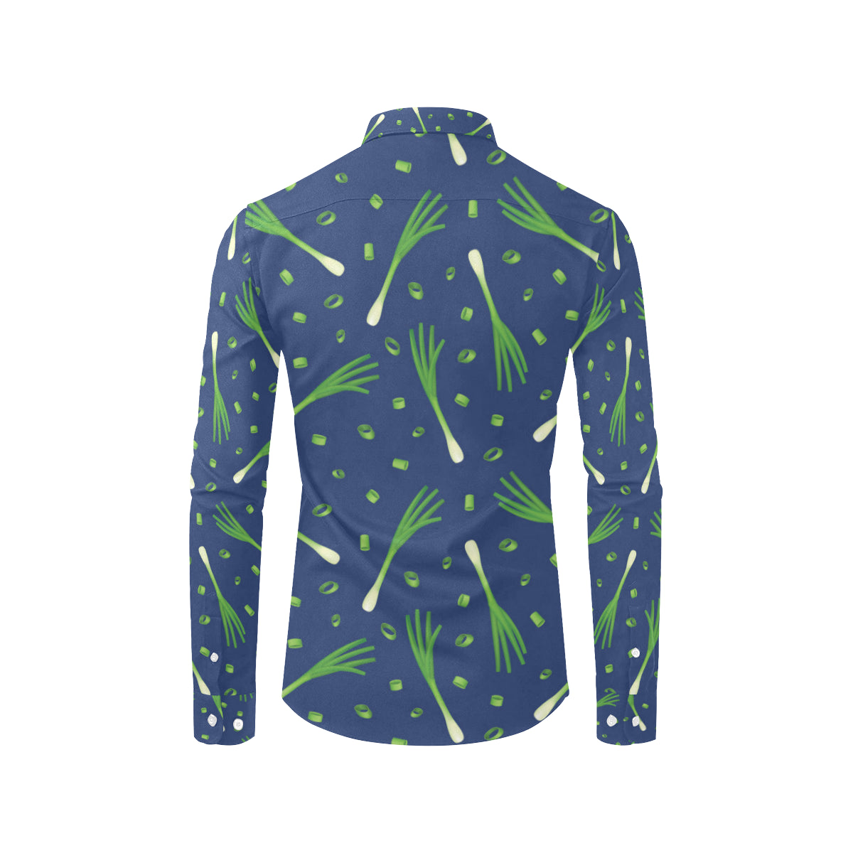 Leek Pattern Print Design 02 Men's Long Sleeve Shirt