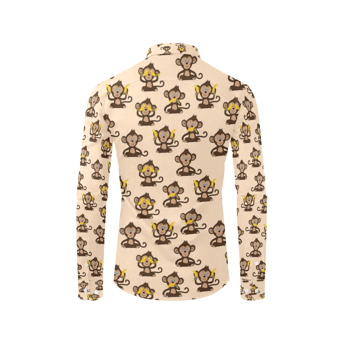 Monkey Pattern Print Design 03 Men's Long Sleeve Shirt