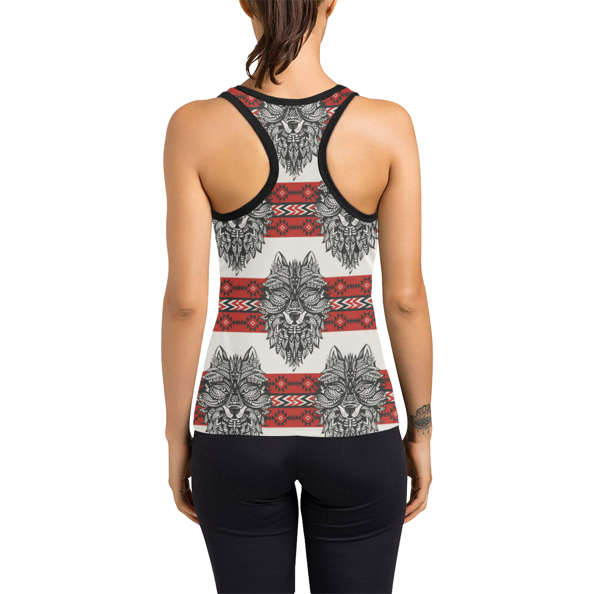 Native Indian Wolf Women's Racerback Tank Top