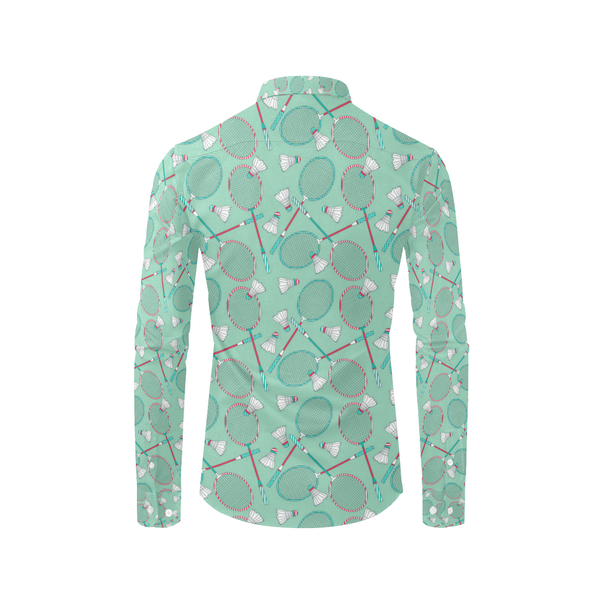 Badminton Pattern Print Design 05 Men's Long Sleeve Shirt