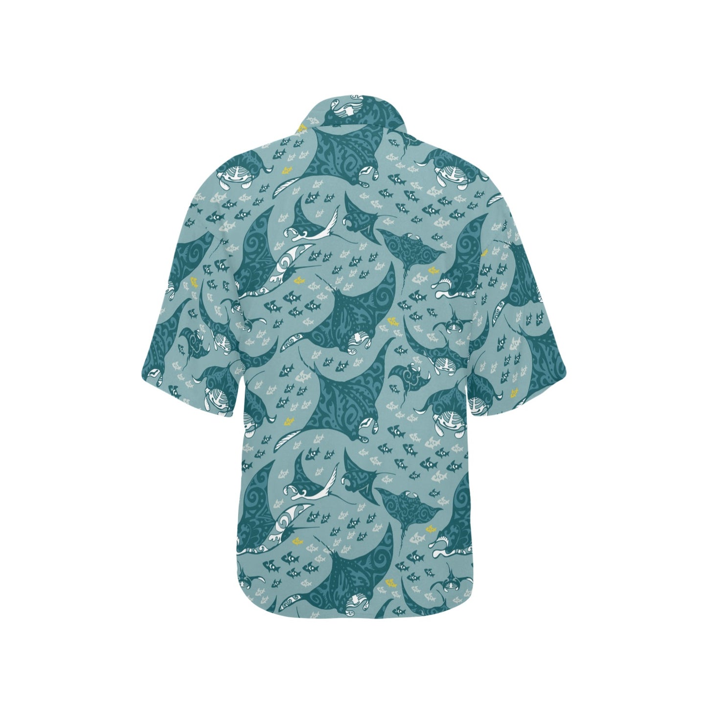 Manta Ray Tribal Pattern Print Design 03 Women's Hawaiian Shirt