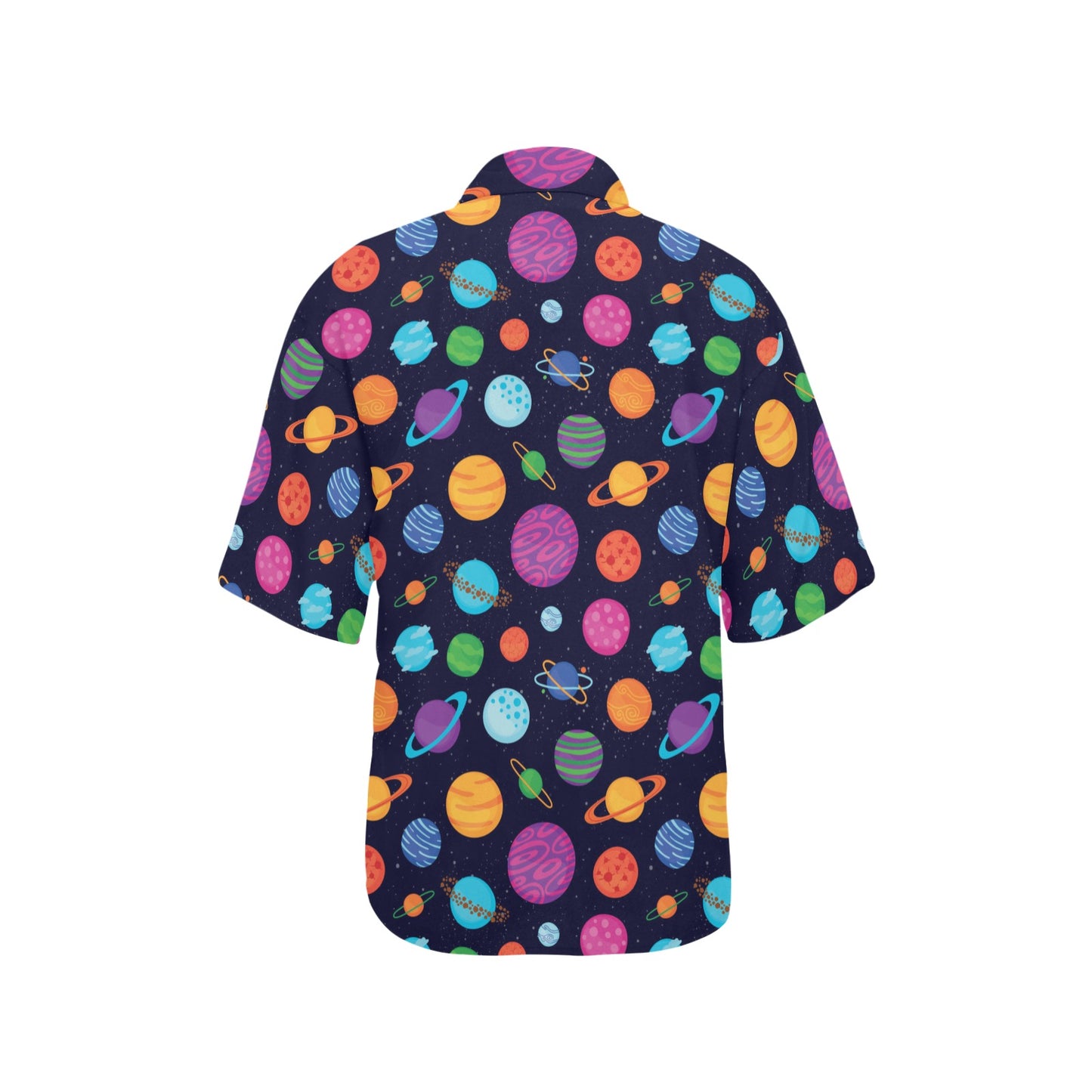 Planet Multicolor Print Design LKS302 Women's Hawaiian Shirt