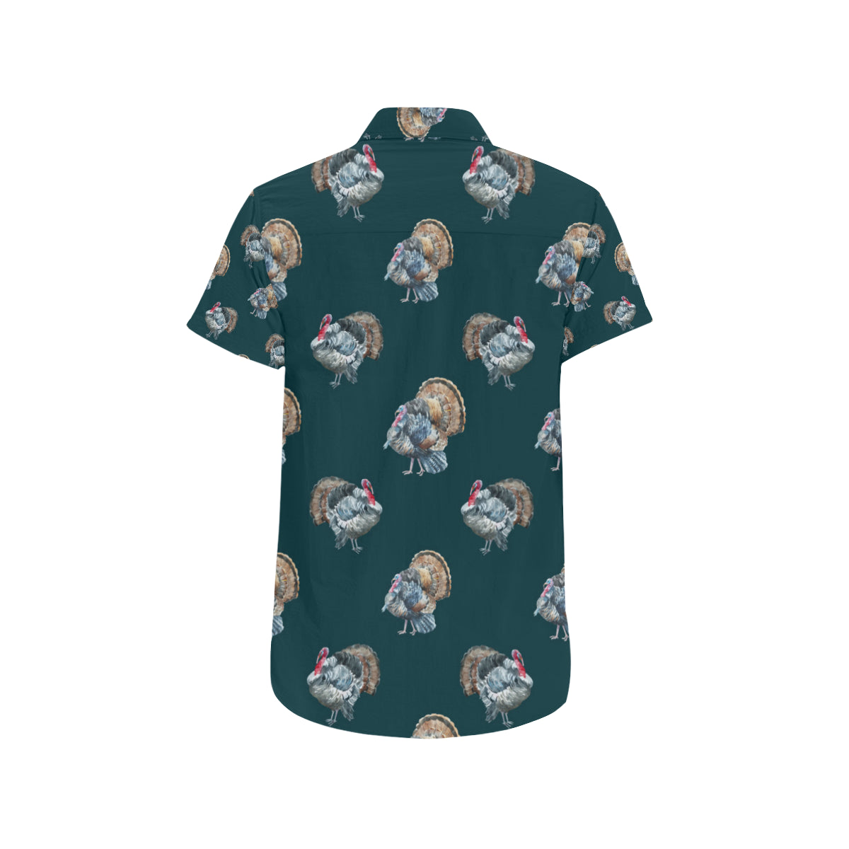 Turkey Pattern Print Design 03 Men's Short Sleeve Button Up Shirt