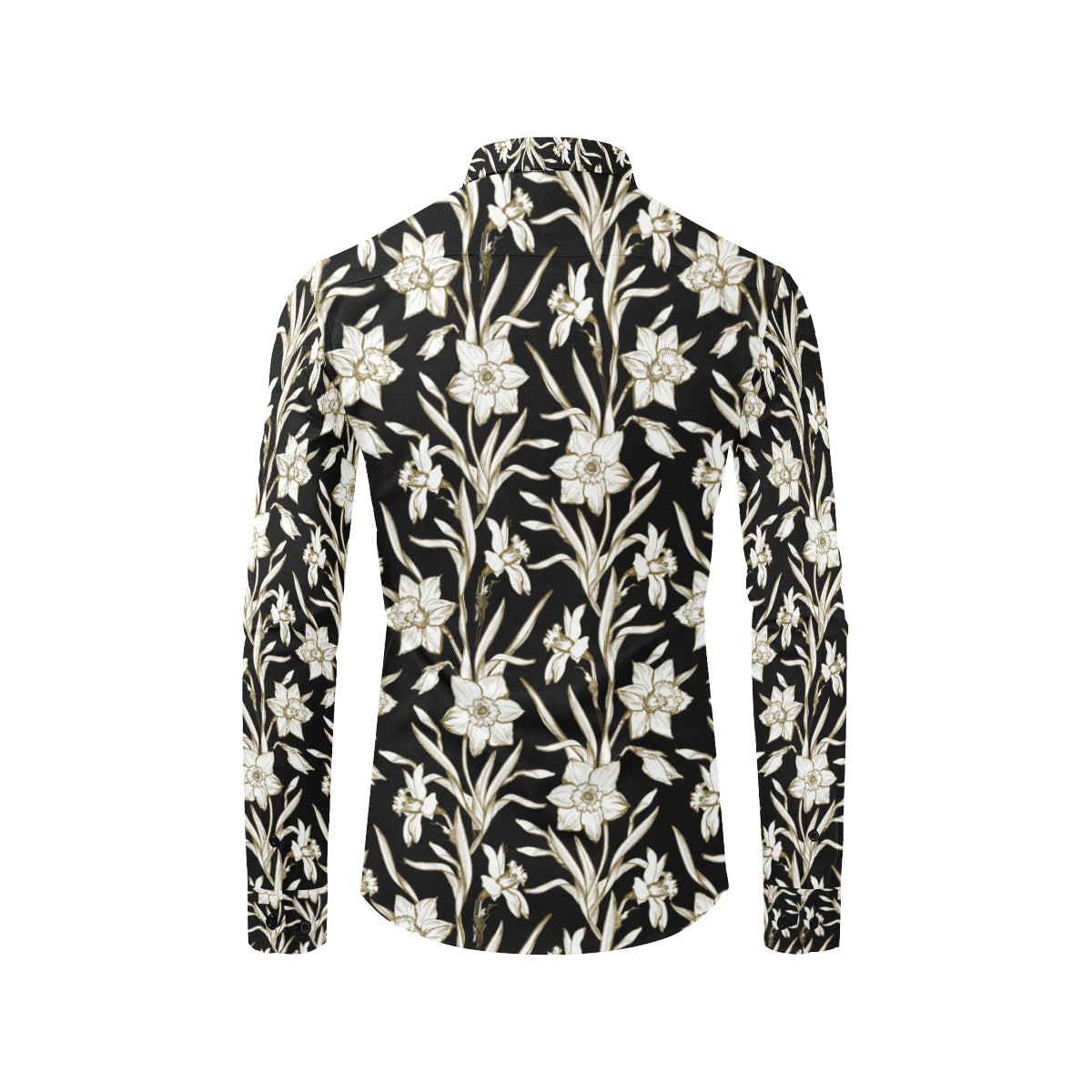 Daffodils Pattern Print Design DF06 Men's Long Sleeve Shirt