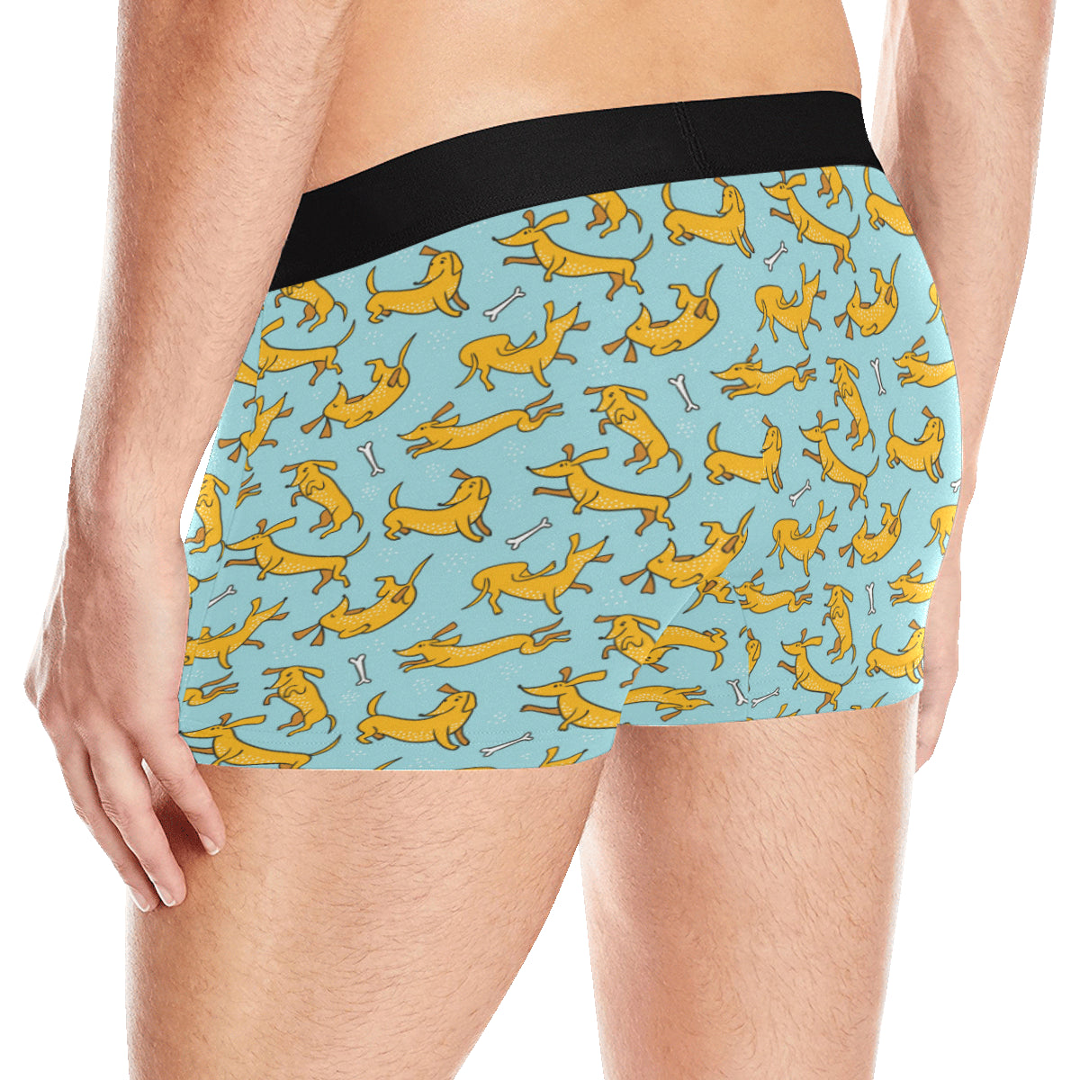 Dachshund Pattern Print Design 08 Men's Boxer Briefs