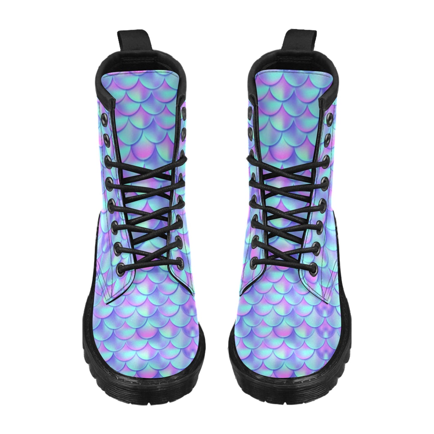 Mermaid Tail Design Print Pattern Women's Boots