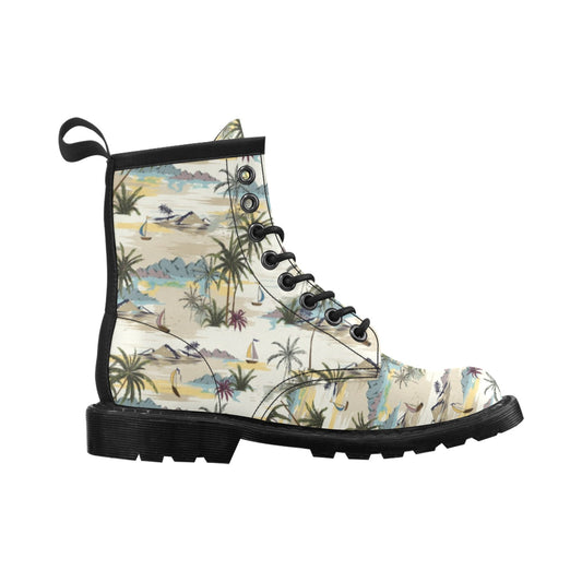 Palm Tree Beach Print Women's Boots
