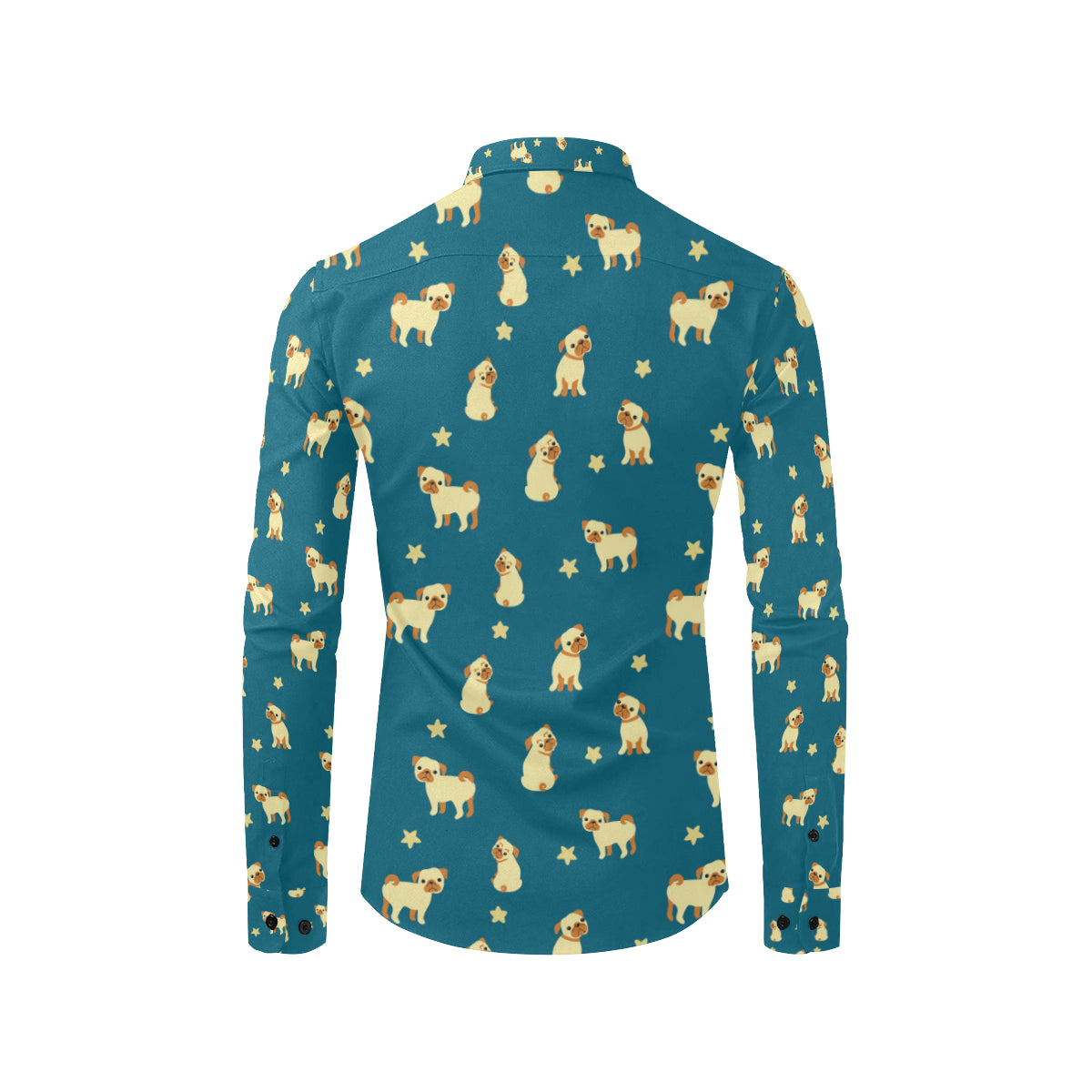 Pug Pattern Print Design A06 Men's Long Sleeve Shirt