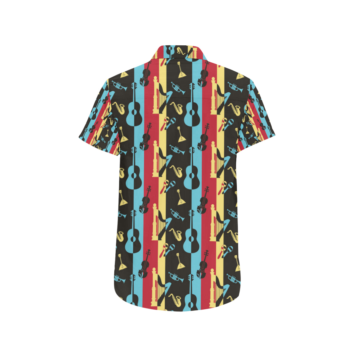 Jazz Pattern Print Design 02 Men's Short Sleeve Button Up Shirt