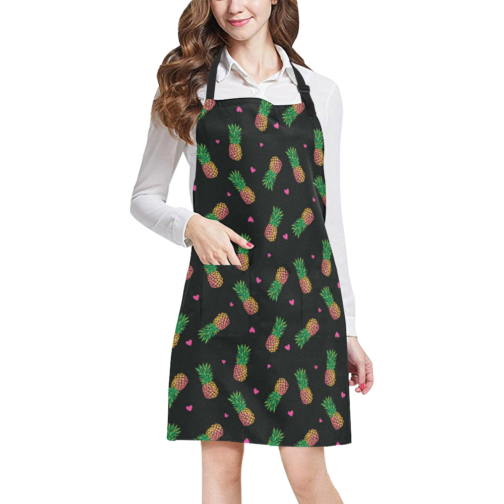Neon Pineapple Pattern Print Design A04 Apron with Pocket