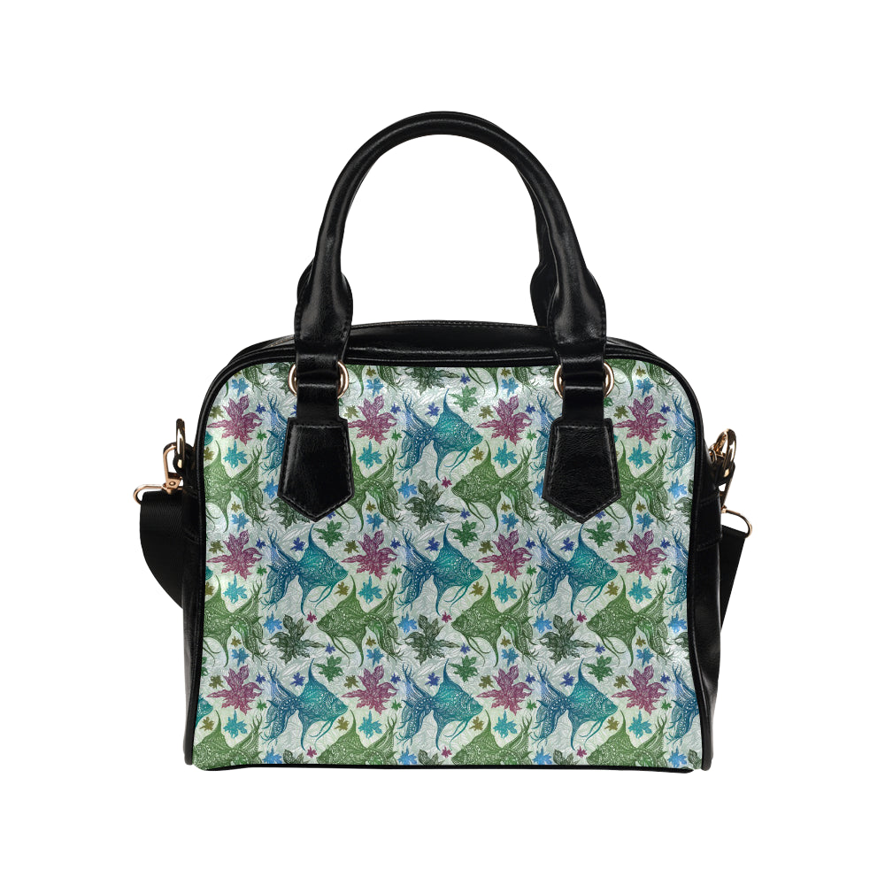Angelfish Tribal Pattern Print Design 01 Shoulder Handbag