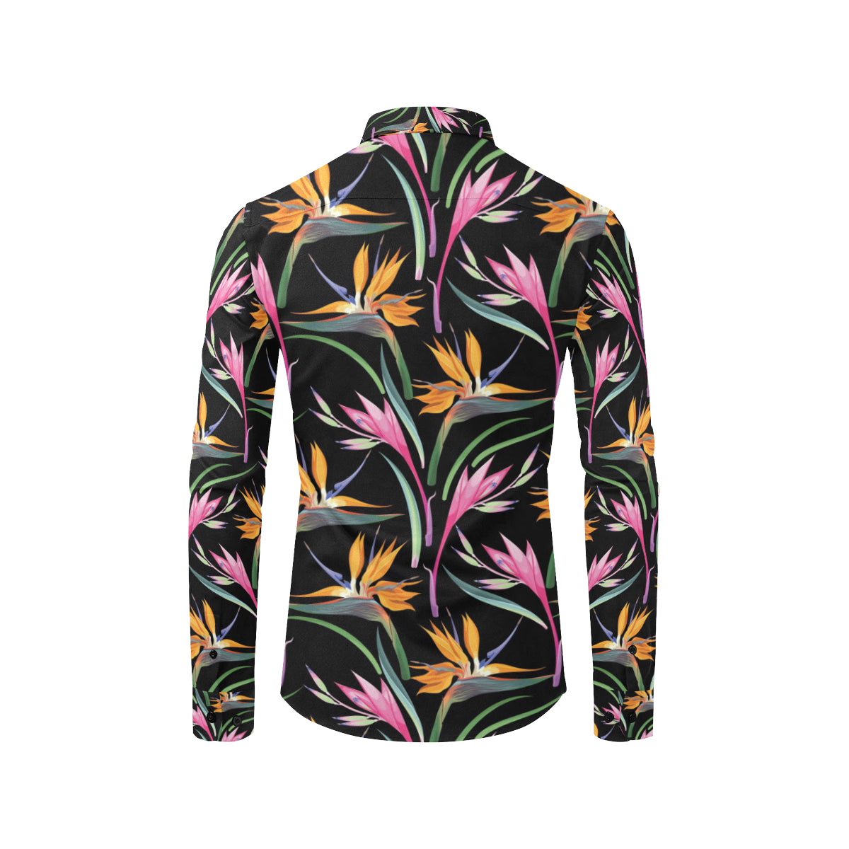 Tropical Flower Pattern Print Design TF017 Men's Long Sleeve Shirt
