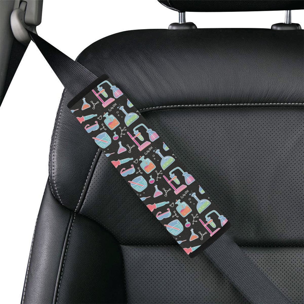 Chemical Pattern Print Design 06 Car Seat Belt Cover