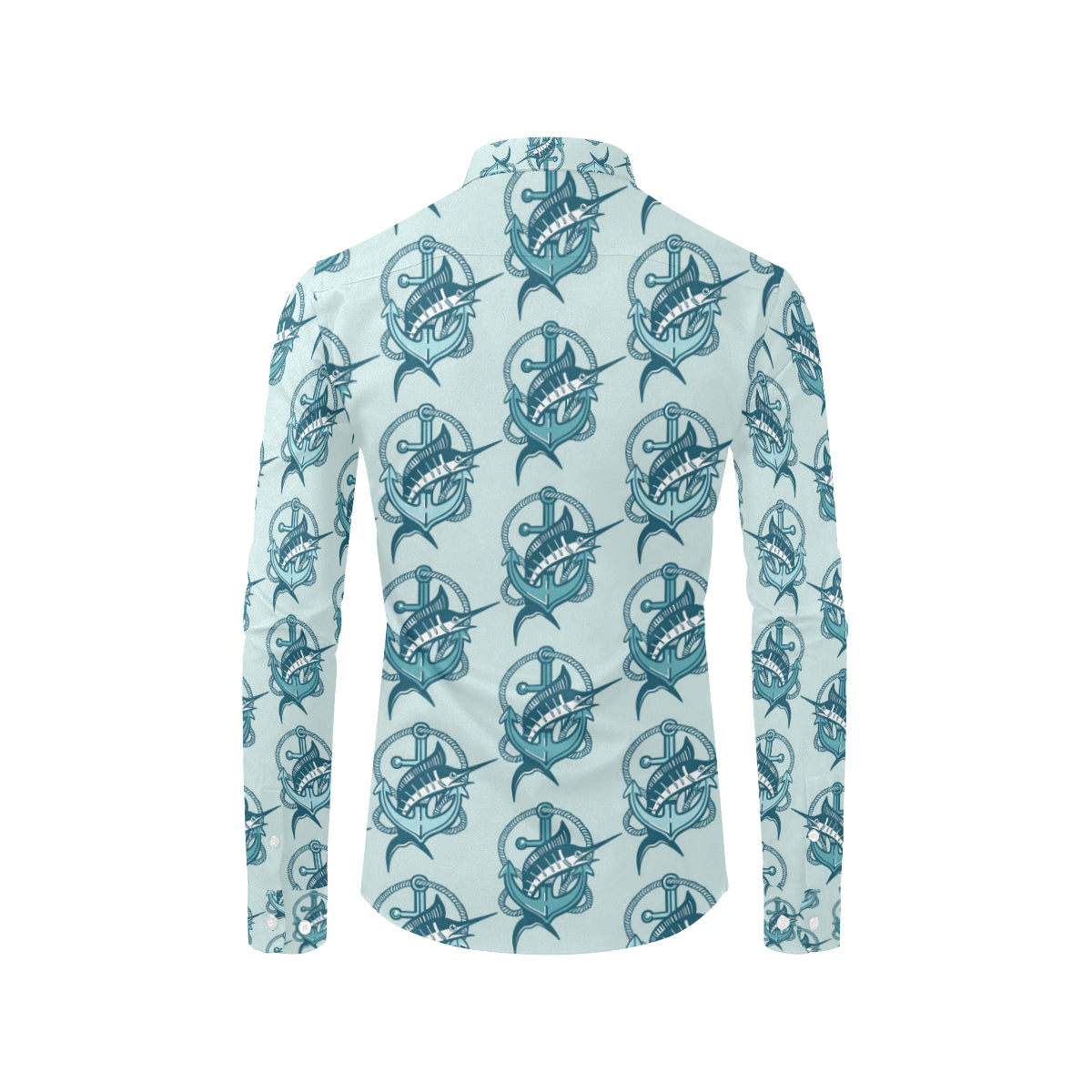 Swordfish Pattern Print Design 03 Men's Long Sleeve Shirt