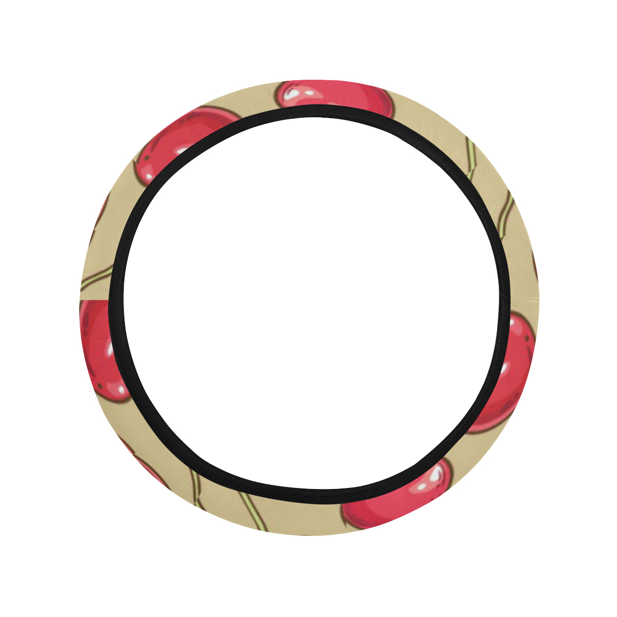 Cherry Pattern Print Design CH05 Steering Wheel Cover with Elastic Edge