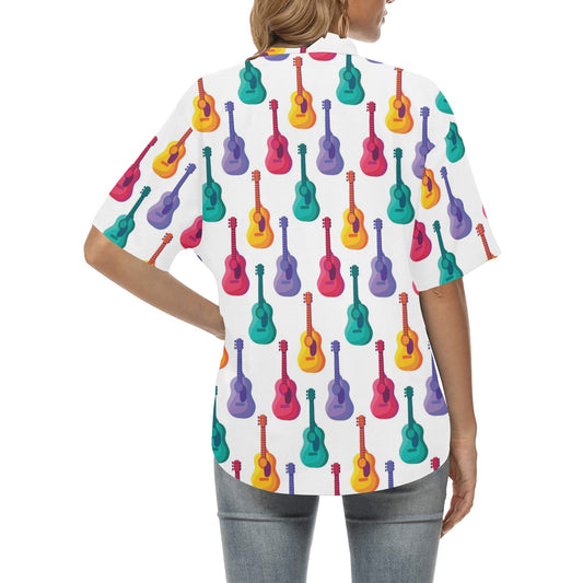 Acoustic Guitar Print Design LKS406 Women's Hawaiian Shirt
