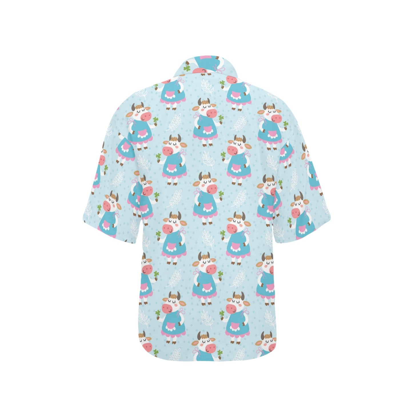 Cattle Happy Pattern Print Design 03 Women's Hawaiian Shirt