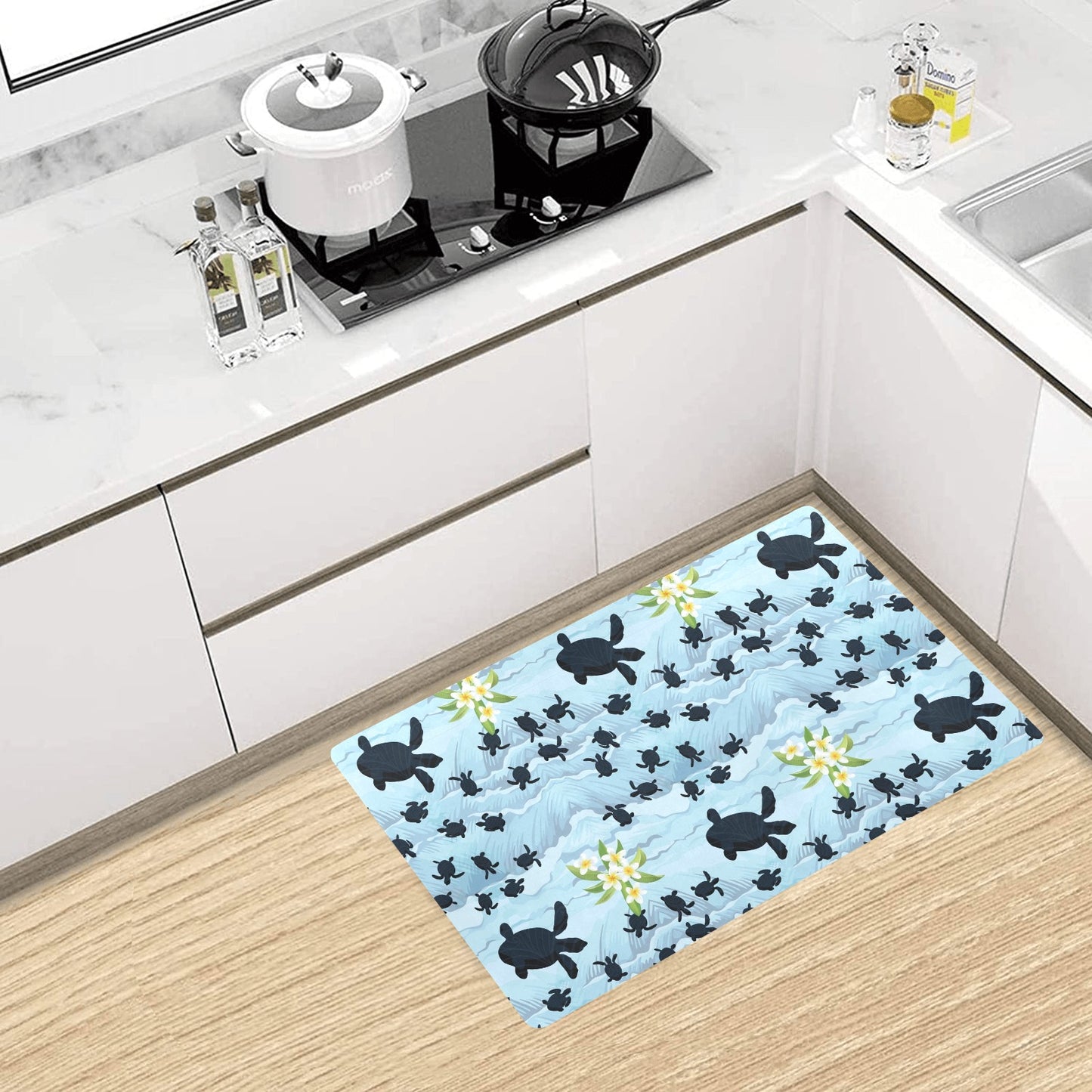 Sea Turtle Pattern Print Design T011 Kitchen Mat