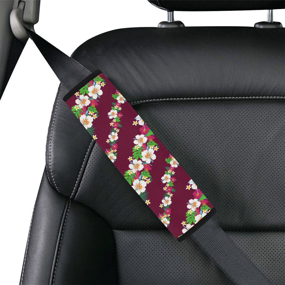 Hawaiian Themed Pattern Print Design H06 Car Seat Belt Cover