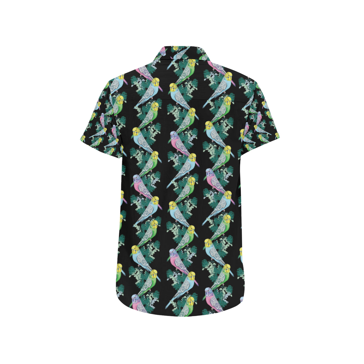 Budgerigar Pattern Print Design 03 Men's Short Sleeve Button Up Shirt