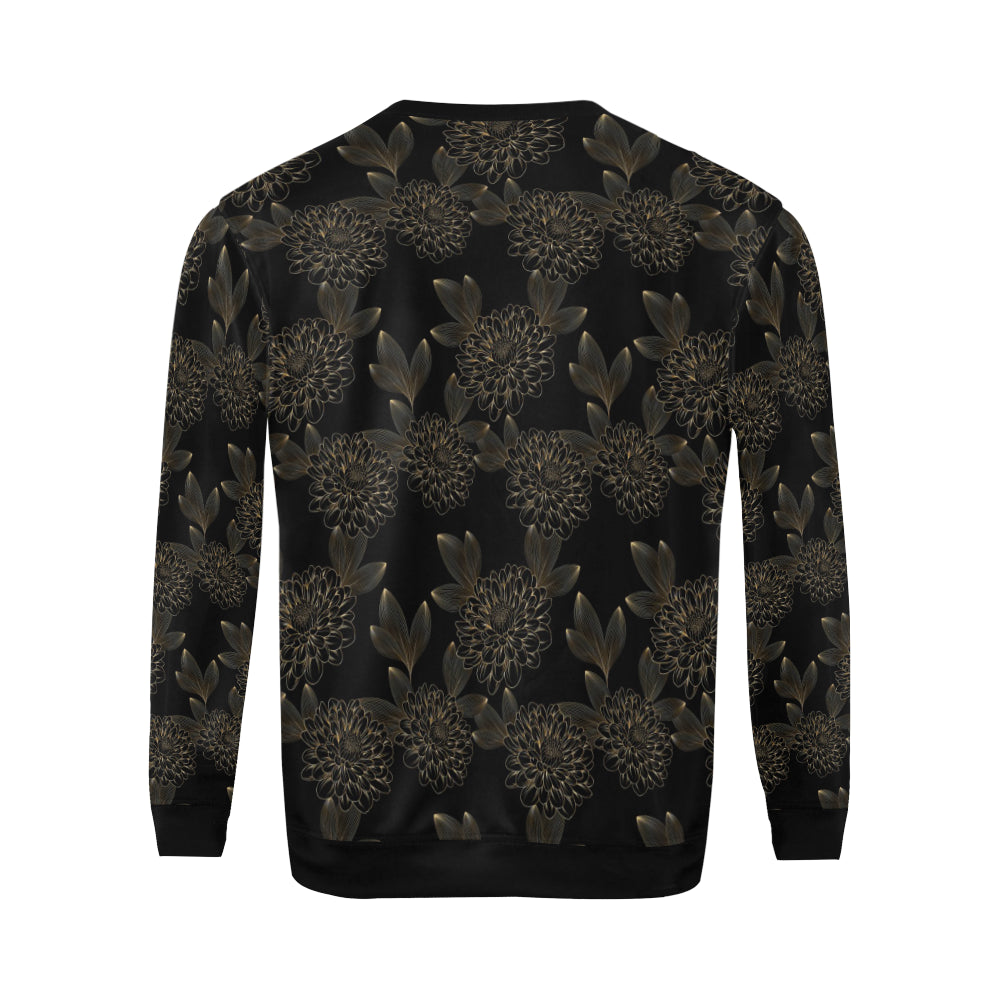 Dahlia Pattern Print Design DH04 Men Long Sleeve Sweatshirt