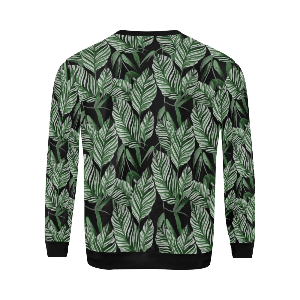 Palm Leaves Pattern Print Design PL09 Men Long Sleeve Sweatshirt