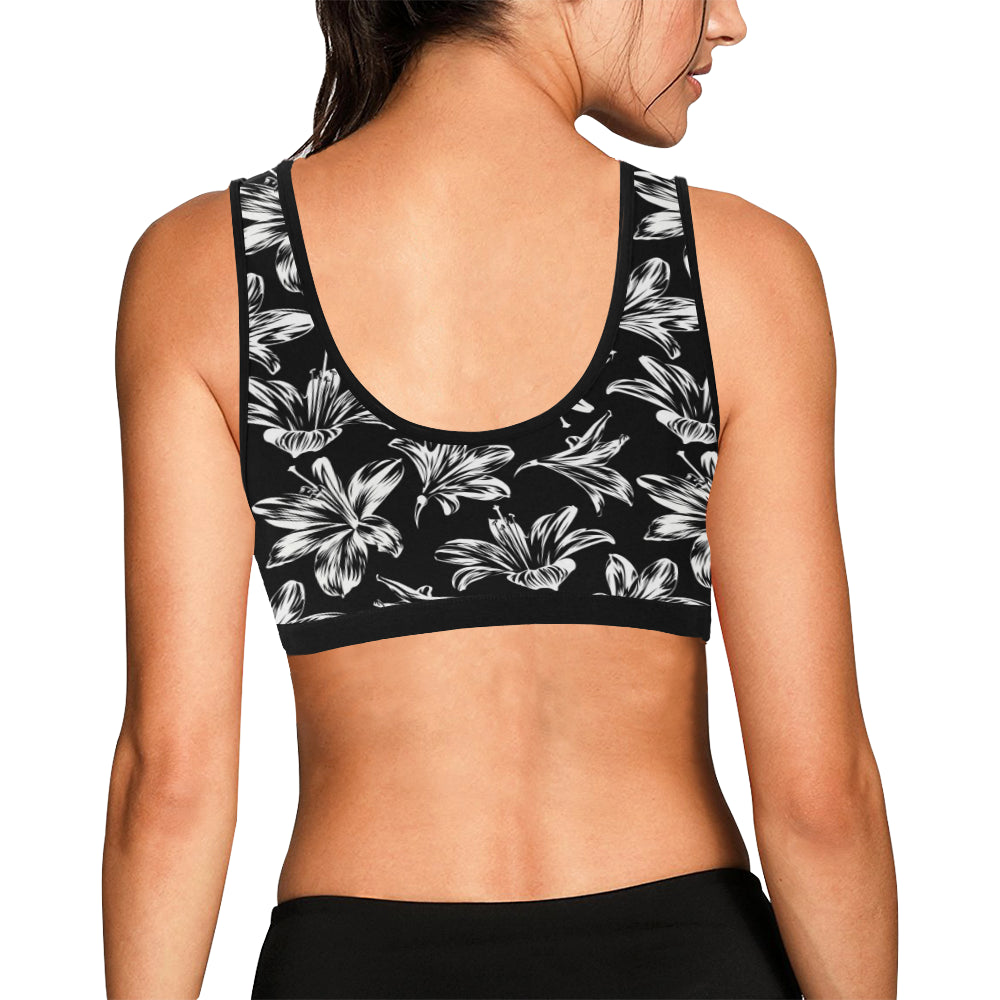 Amaryllis Pattern Print Design AL04 Sports Bra