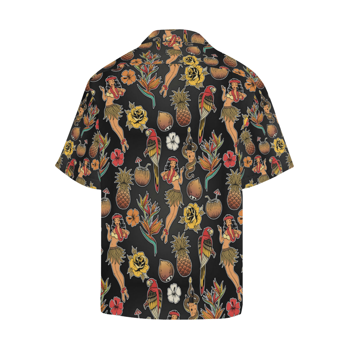 Hula Dancers Hawaiian Style Pattern Print Design 0 Men's Hawaiian Shirt