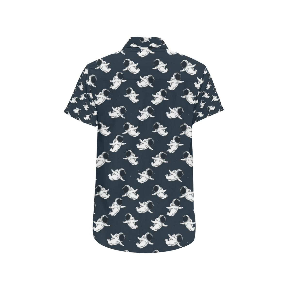 Astronaut Pattern Print Design 02 Men's Short Sleeve Button Up Shirt