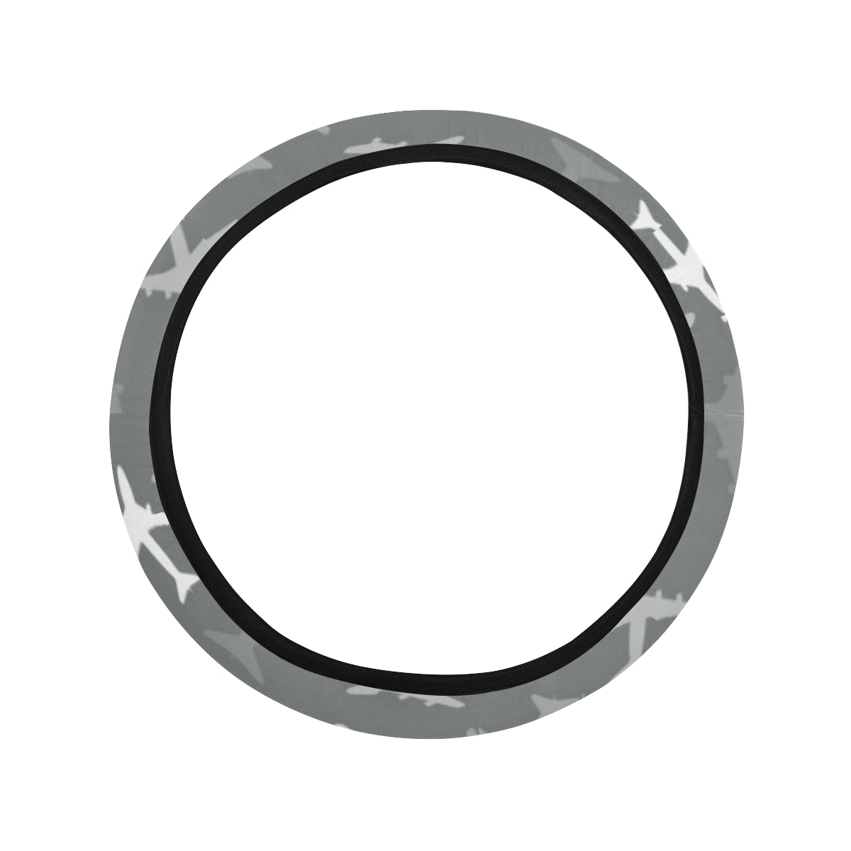 Airplane Pattern Print Design 02 Steering Wheel Cover with Elastic Edge