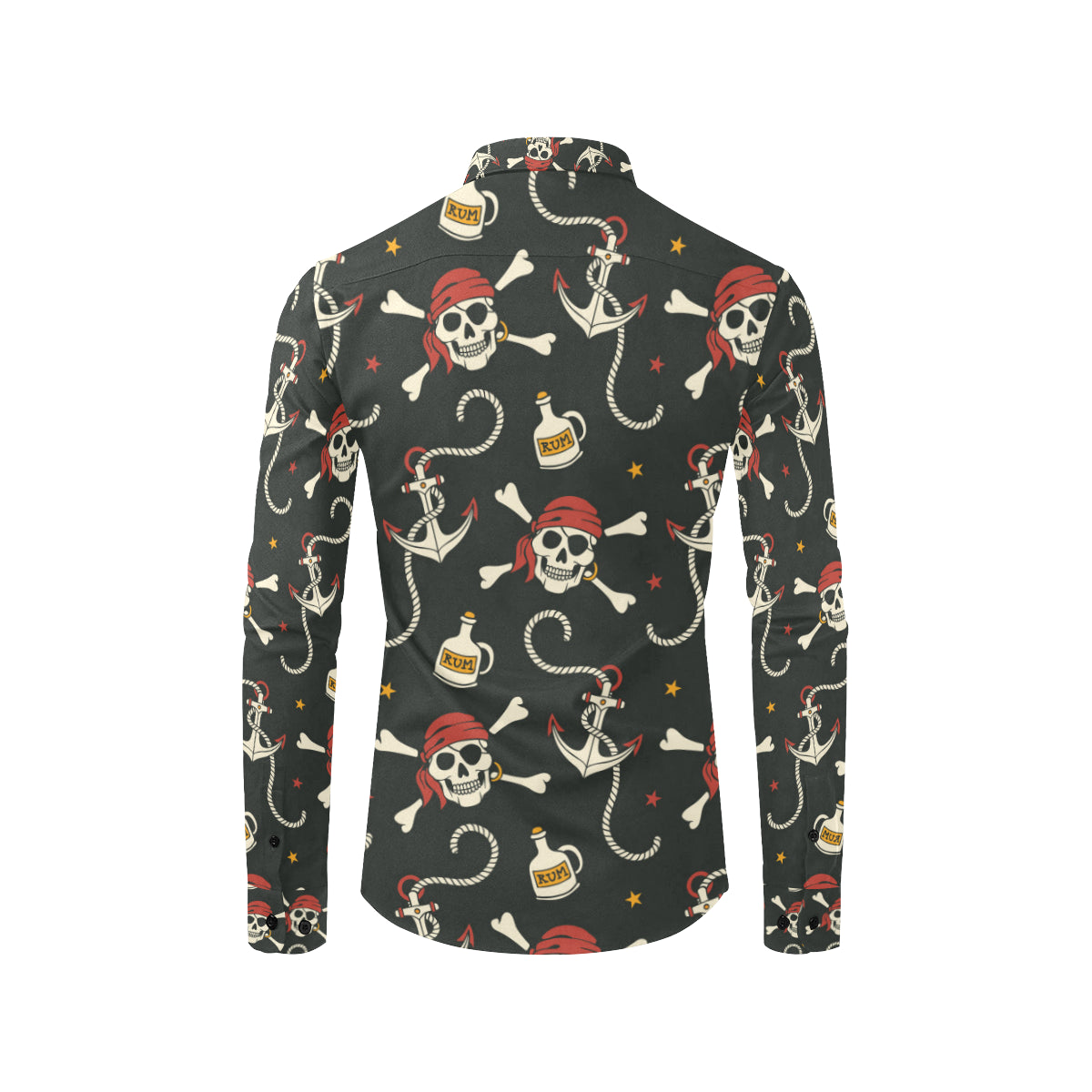 Pirate Pattern Print Design A02 Men's Long Sleeve Shirt