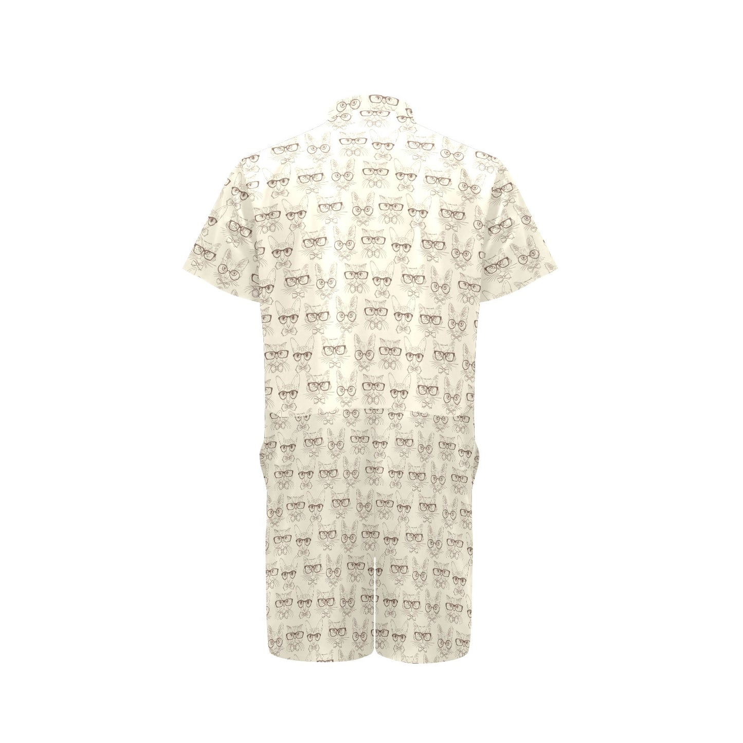 Cat Pattern Print Design 02 Men's Romper