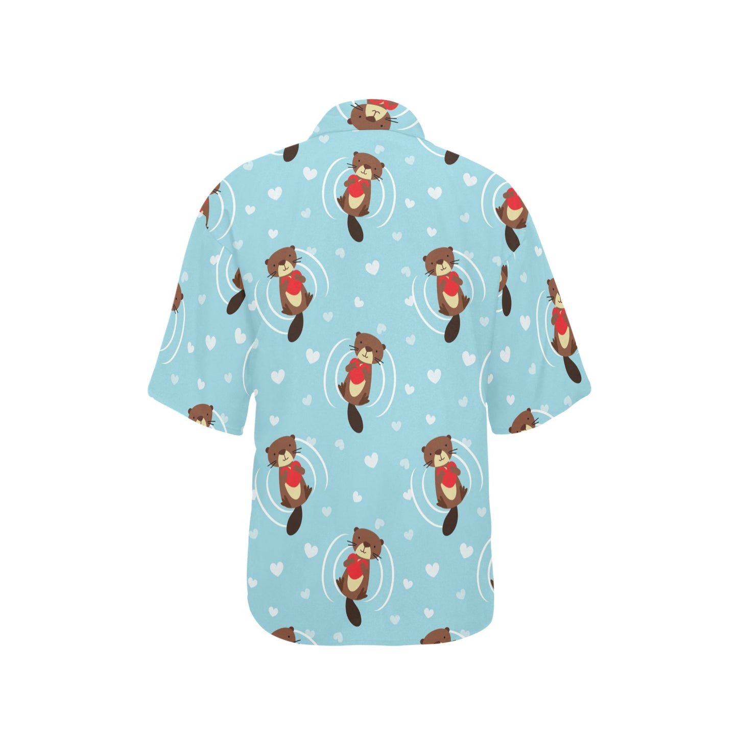 Sea Otter Cute Pattern Print Design 04 Women's Hawaiian Shirt