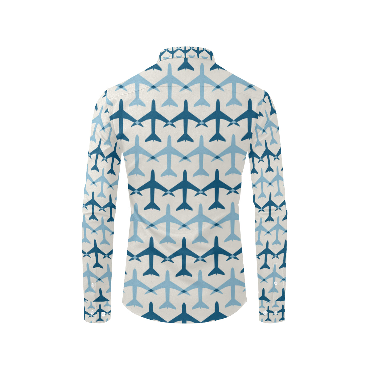 Airplane Pattern Print Design 04 Men's Long Sleeve Shirt
