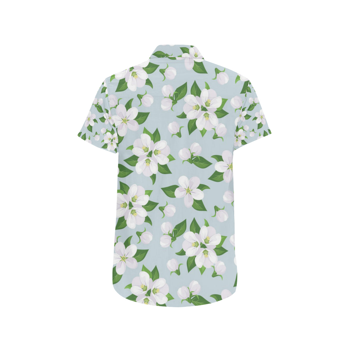 Apple blossom Pattern Print Design AB04 Men's Short Sleeve Button Up Shirt