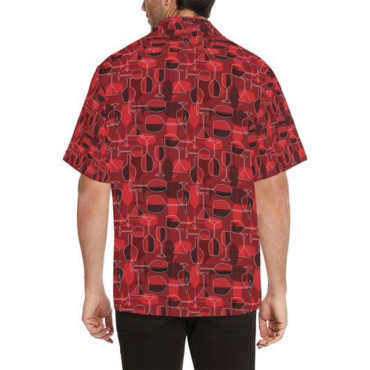 Wine Glass Print Design LKS301 Men's Hawaiian Shirt