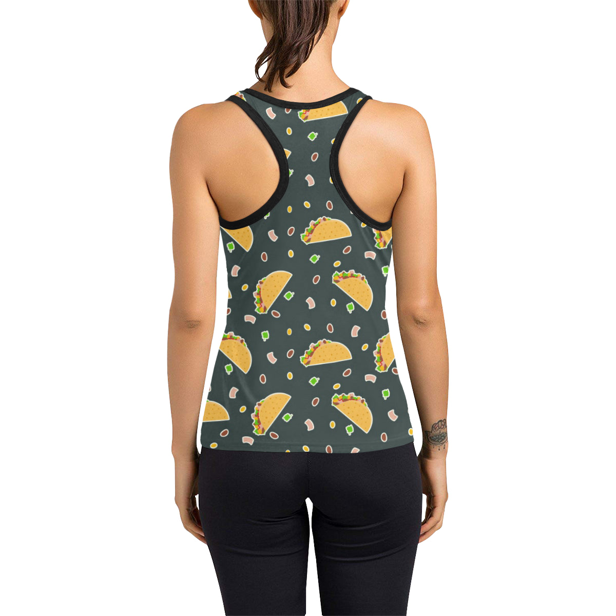 Taco Pattern Print Design TC02 Women's Racerback Tank Top