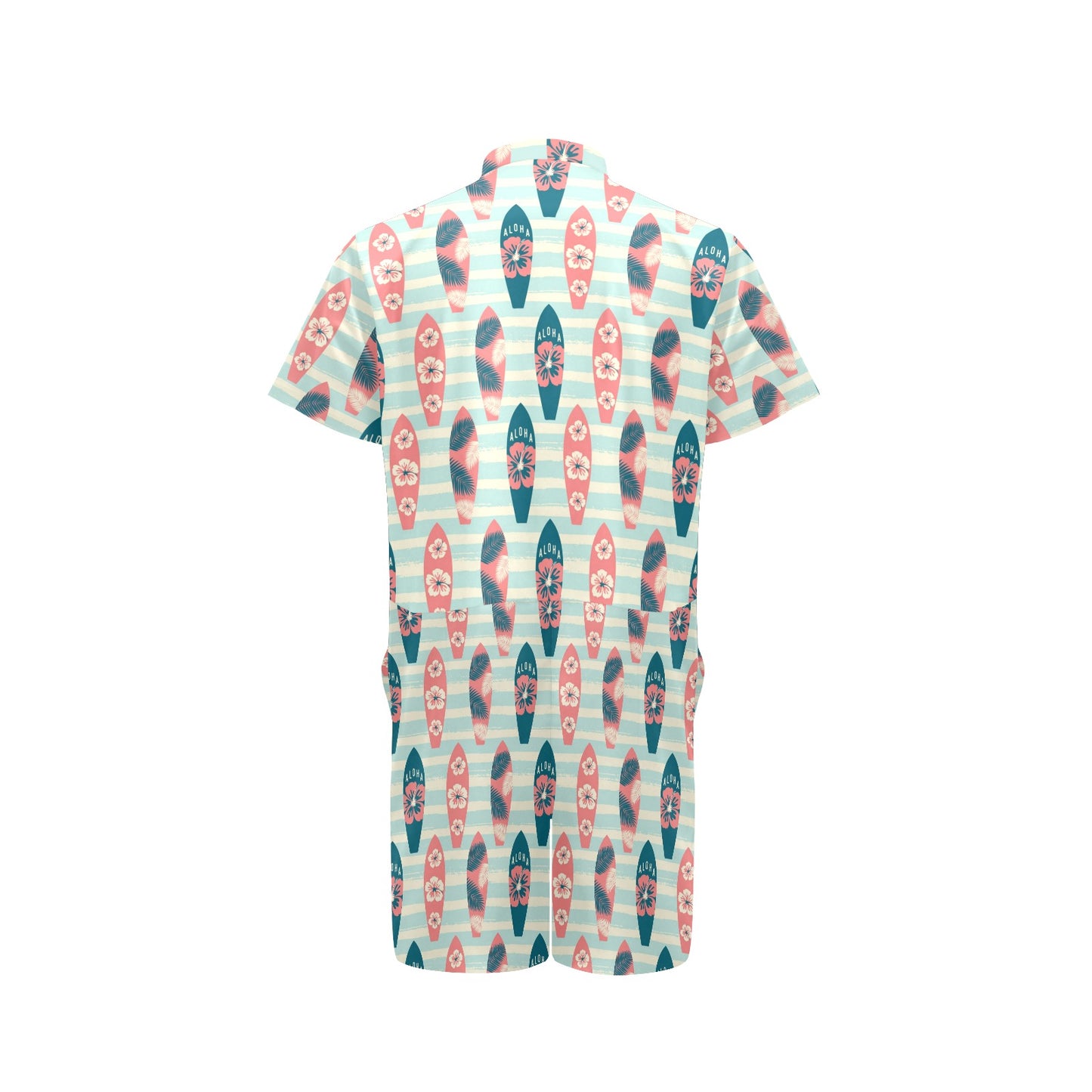 Aloha Hawaii Surfboard Pattern Print Design 02 Men's Romper