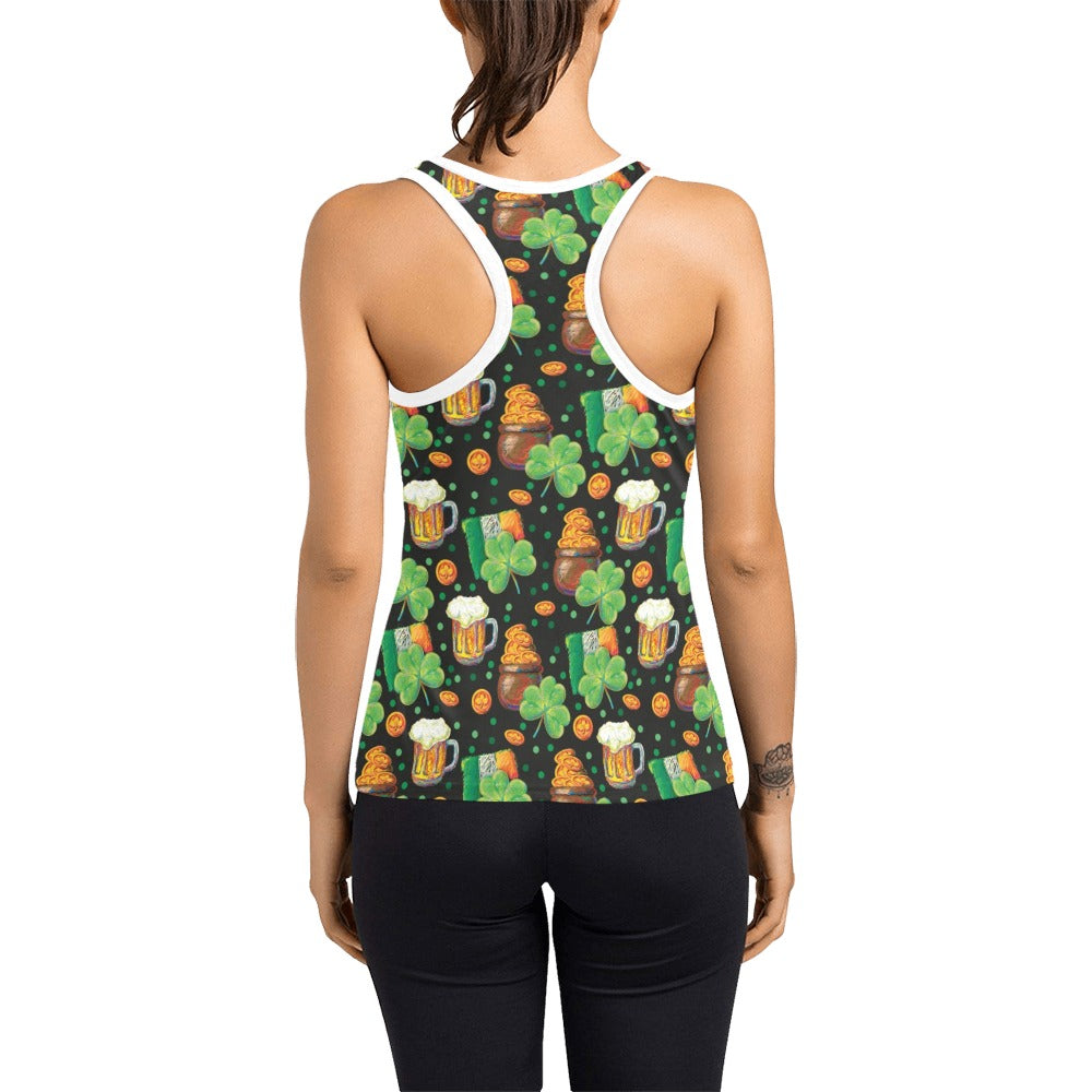 St Patricks Day Print Design LKS303 Women's Racerback Tank Top