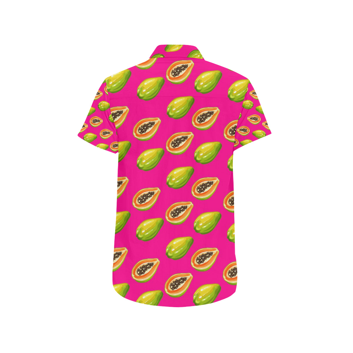 Papaya Pattern Print Design PP02 Men's Short Sleeve Button Up Shirt