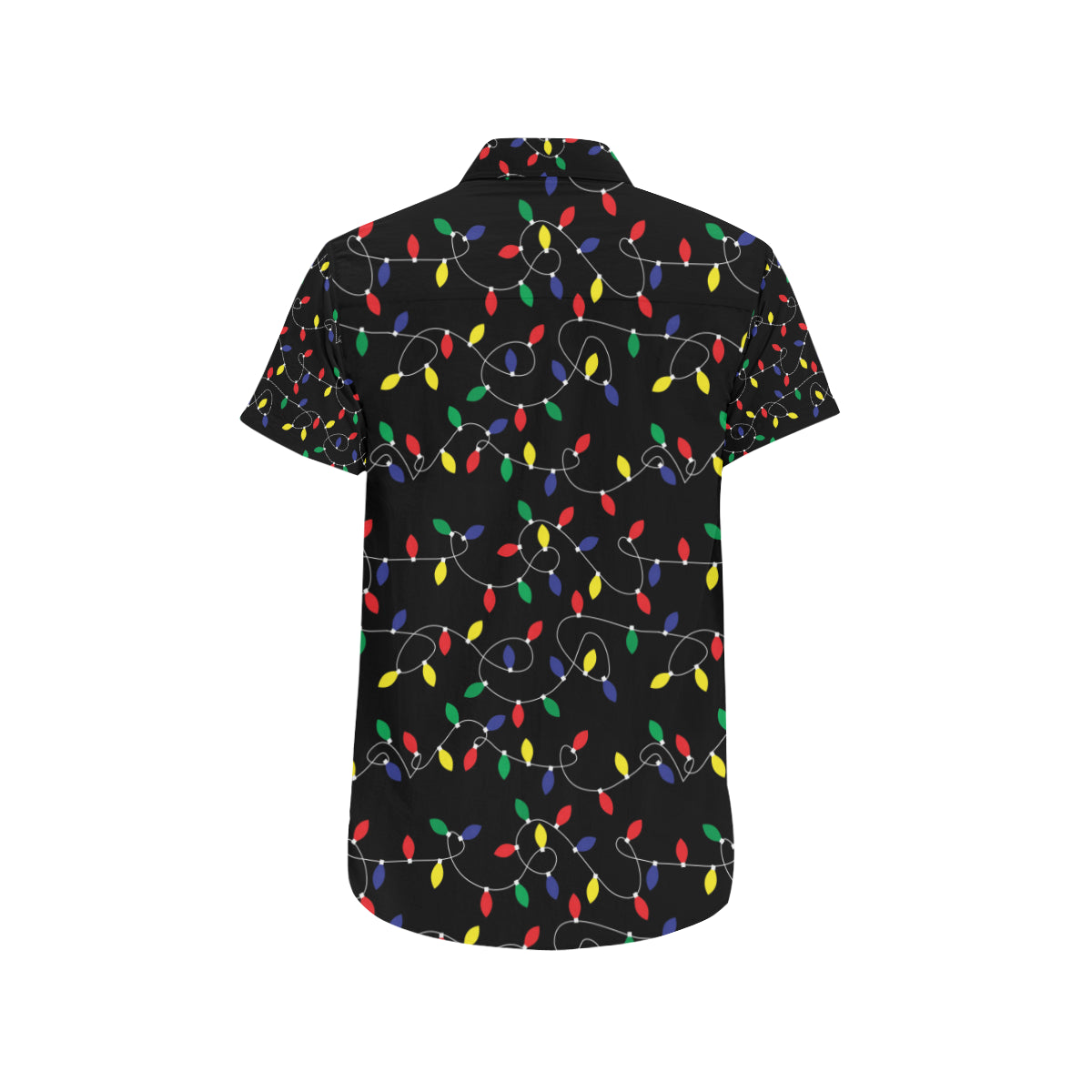 Christmas Light Pattern Print Design 04 Men's Short Sleeve Button Up Shirt