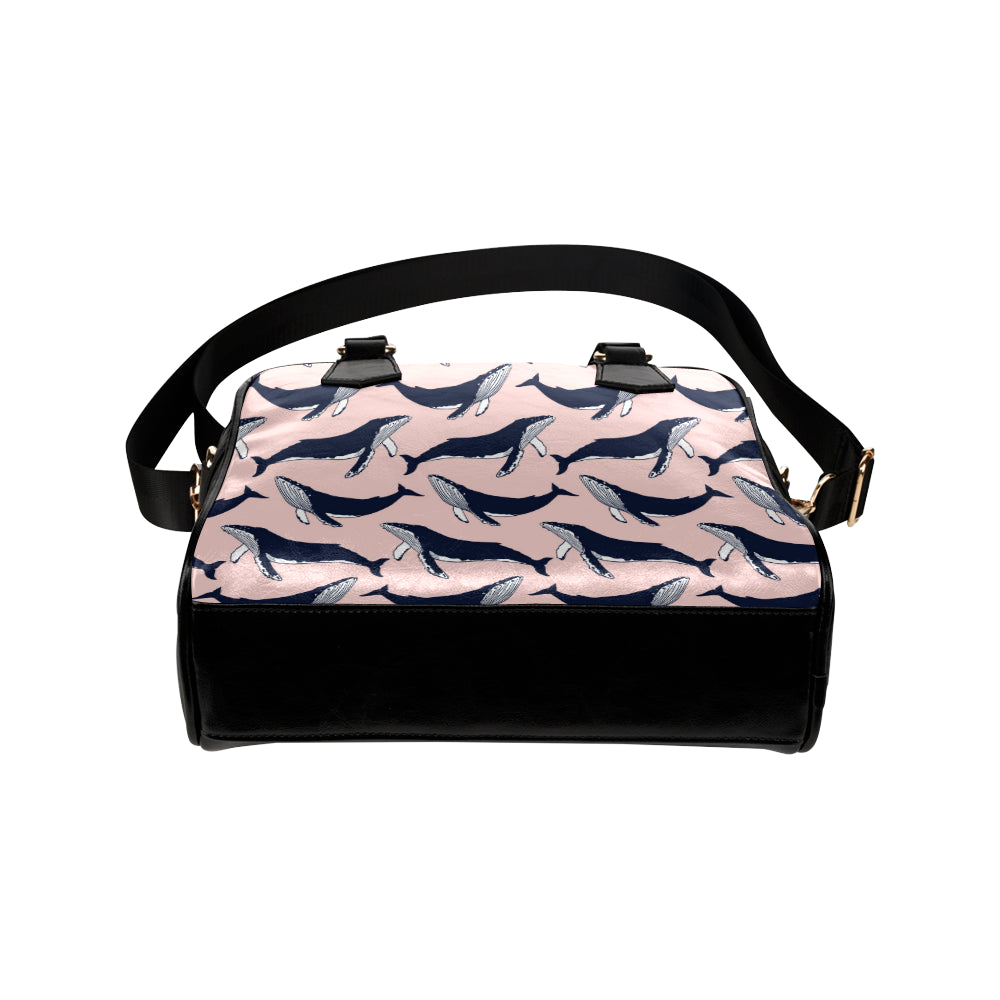 Humpback Whale Pattern Print Design 02 Shoulder Handbag