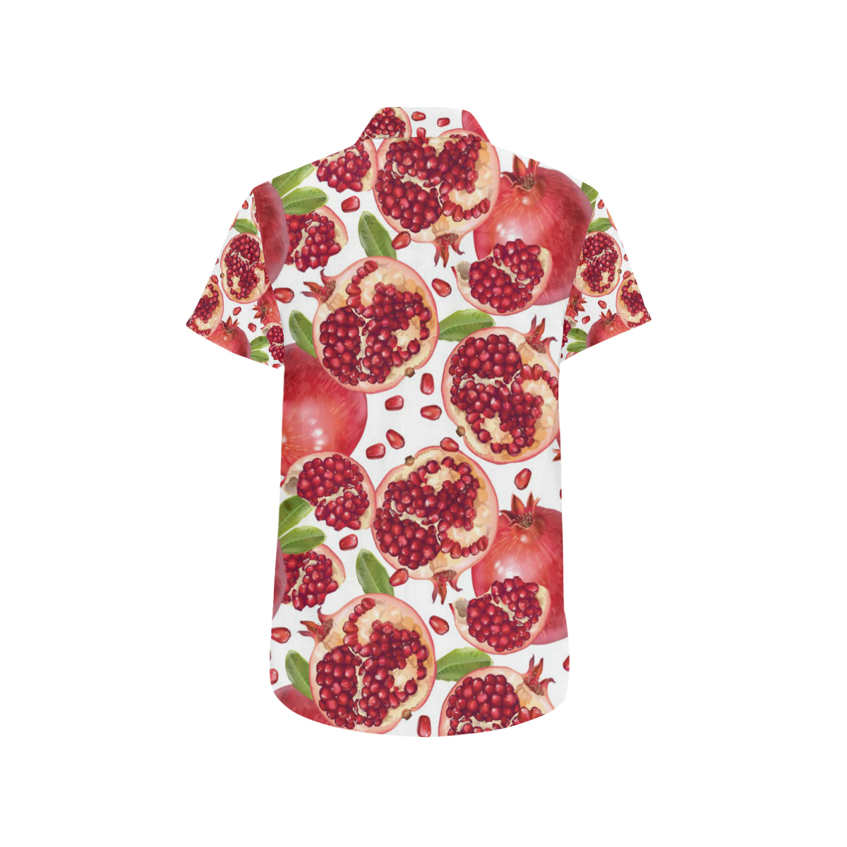 Pomegranate Pattern Print Design PG03 Men's Short Sleeve Button Up Shirt
